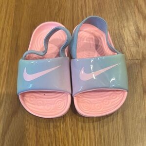 Nike Kids Pastel Pink and Blue Sandals